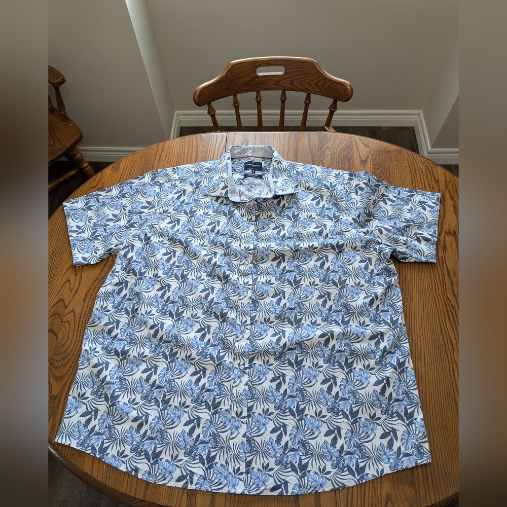 Daniel Hechter .Blue Floral Men's Hawaiian Shirt Size 3X. Performance …